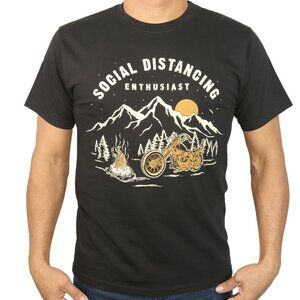 Men Graphic T " Social Distancing" Single Barrel